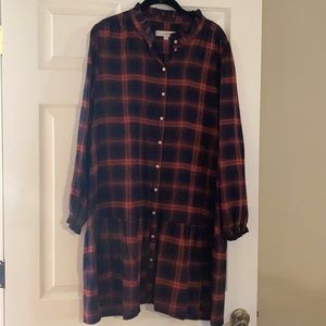 NWOT Loft Flannel Dress Size XL